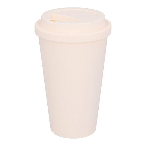 Termokubek plastikowy Gala, beżowy